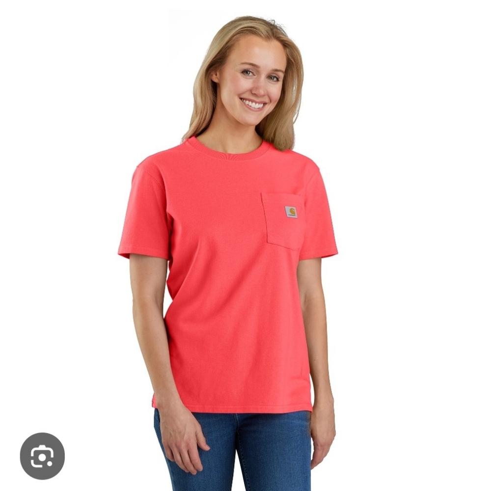 Carhartt Loose Fit Coral Glow Pocket Short Sleeve Tee